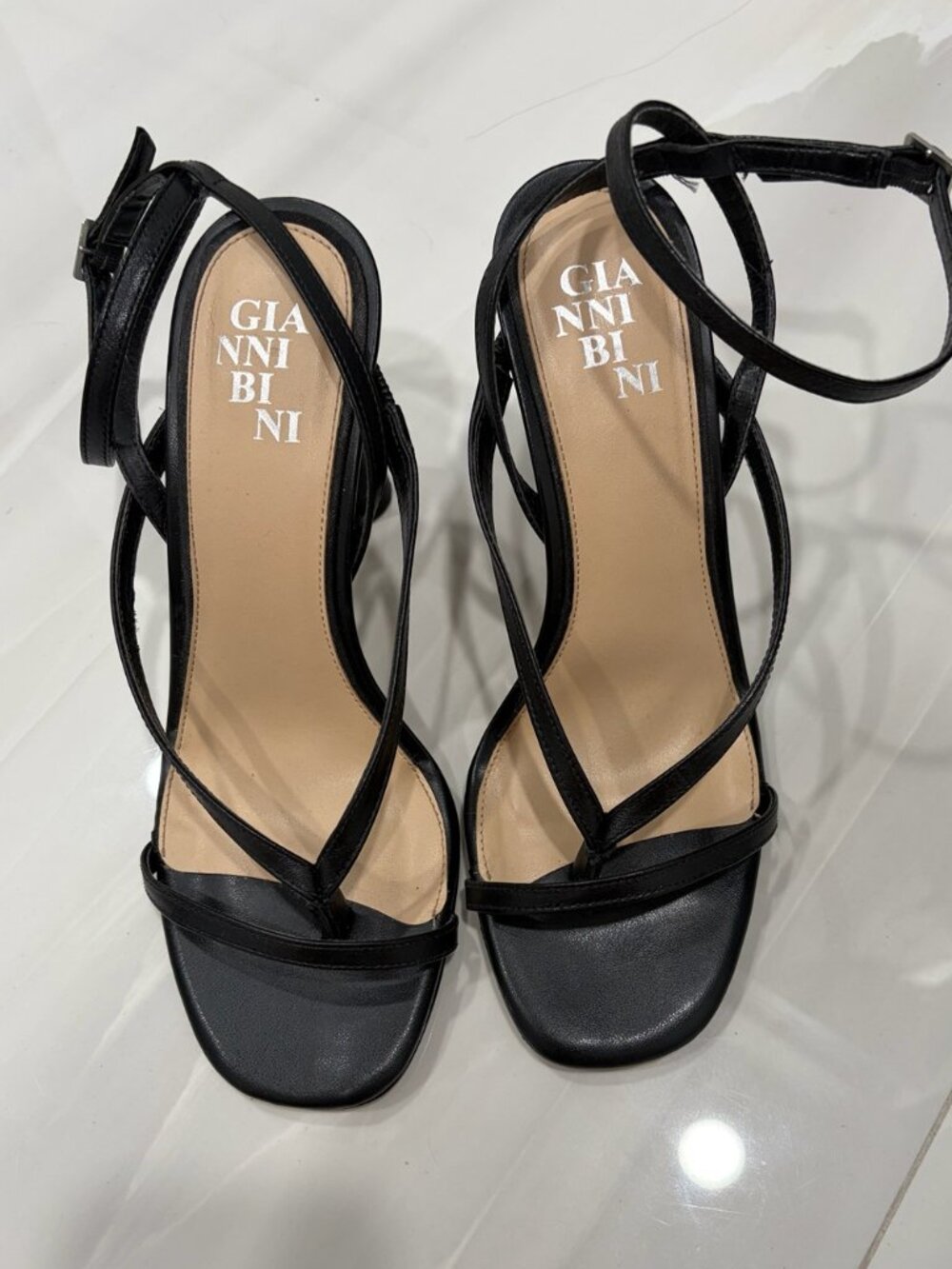Gianni Bini Black Strappy Heeled Sandals